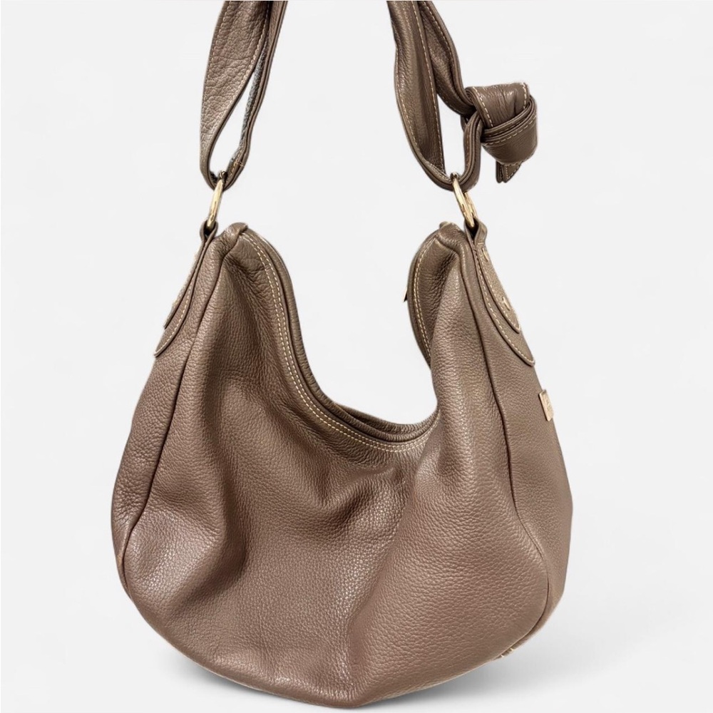 Elegant Brown Leather Hobo Bag - Picture 1 of 10